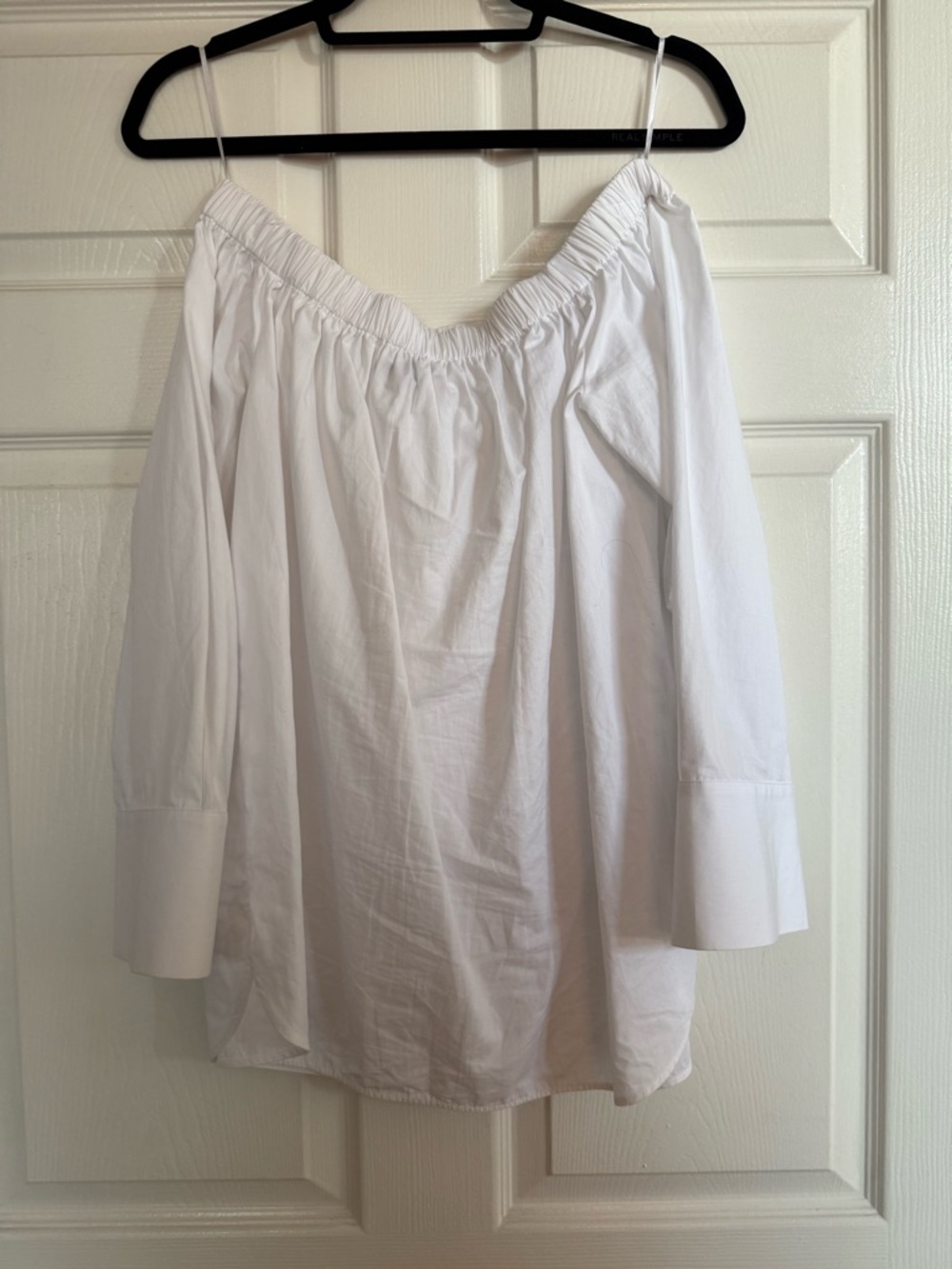 Zara White Off-Shoulder Button Front Blouse - Picture 3 of 4